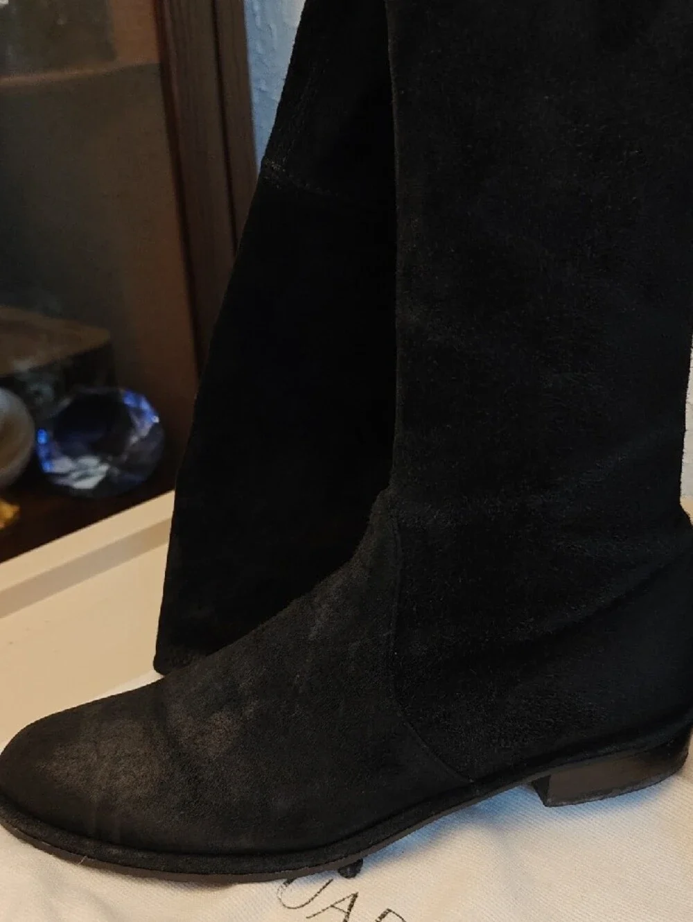 Stuart Weitzman Black Suede Tall Boots